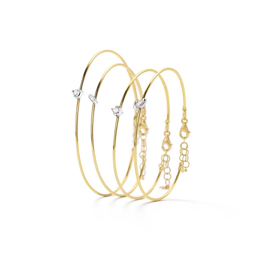 'Balance' bracelet in yellow gold with princess cut diamonds BALANCE | BRPRNC AU18G CT 0,12